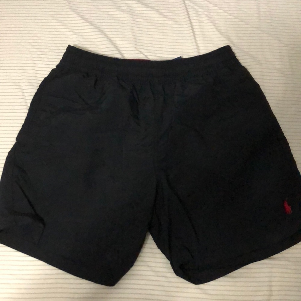 black polo swim trunks